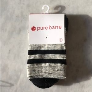 Pure Barre Crew Socks in Grey & Black